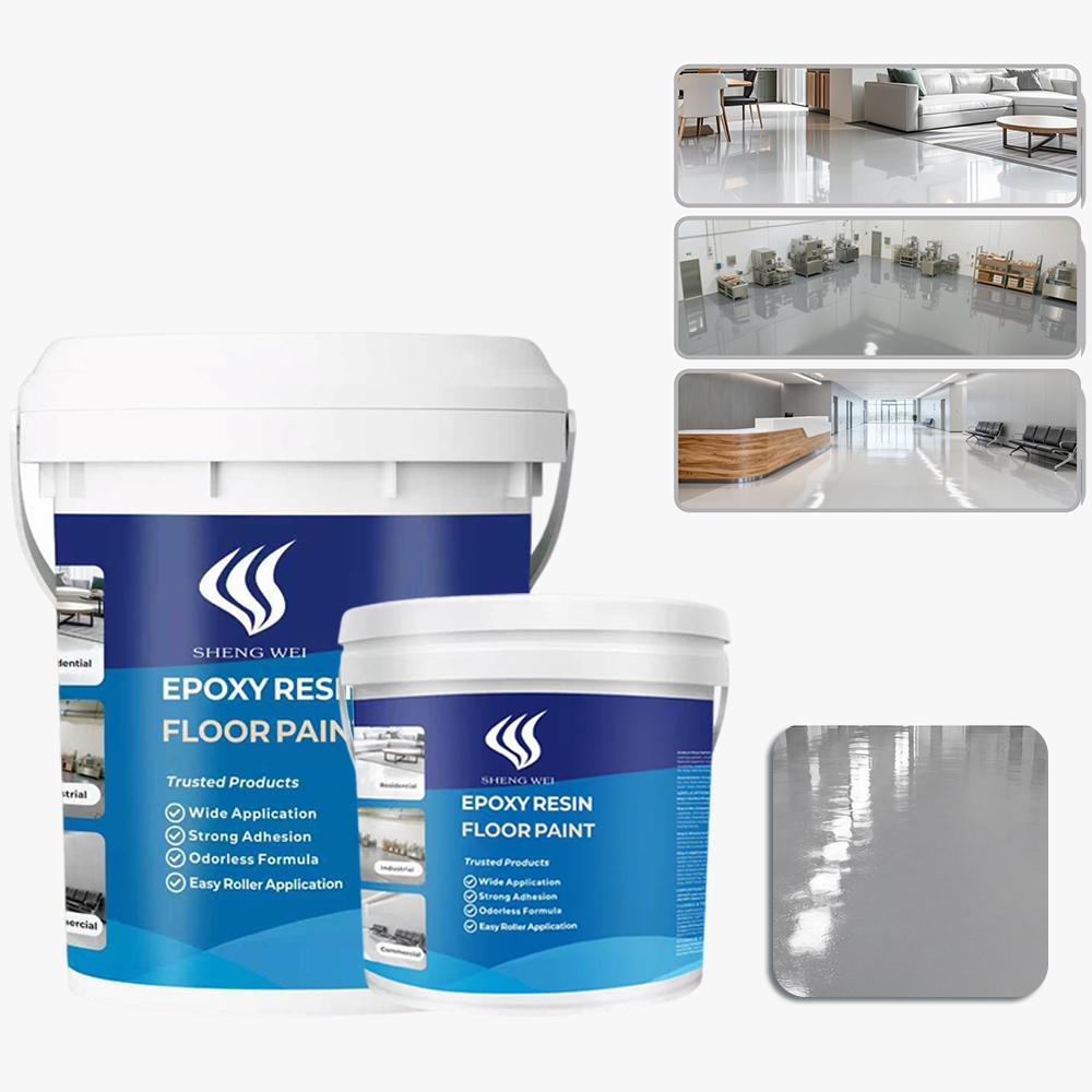 3加仑灰色 SHENGWEI Epoxy Floor Paint Series - Image 1